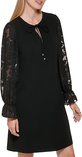 Miniatura 3 de Tommy Hilfiger Vestido de manga larga con abertura y lazo para mujer