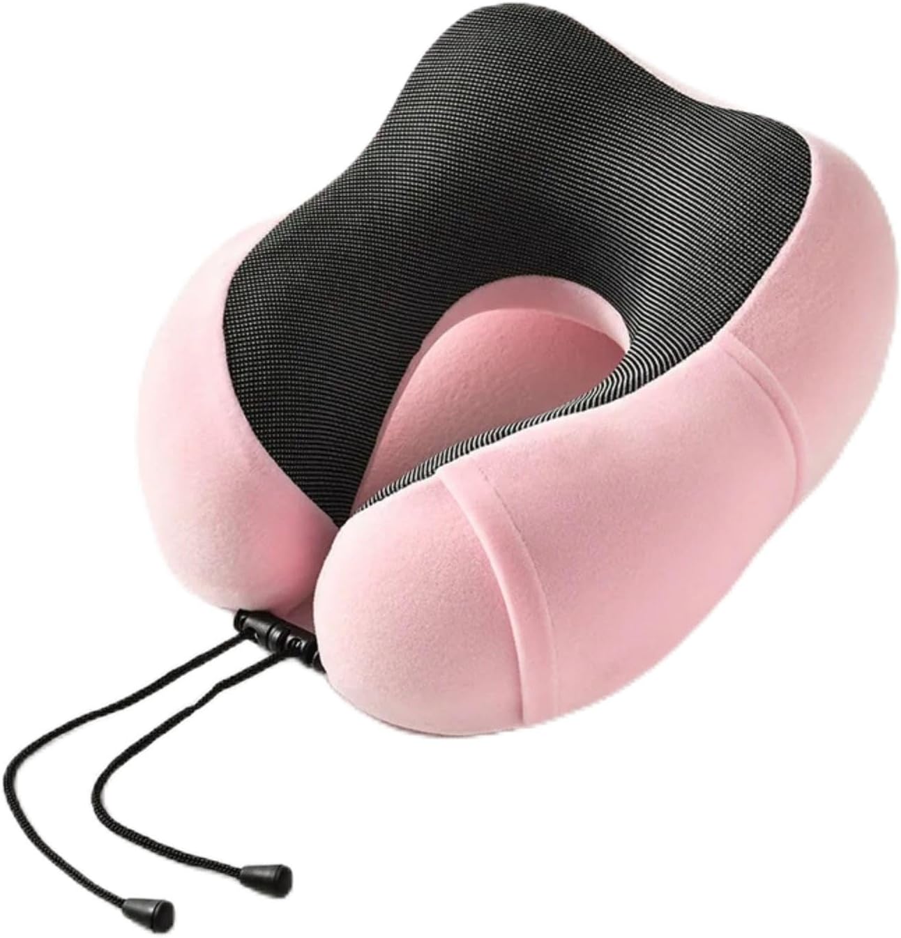 Travel Pillow Memory Foam Neck Pillow, Comfortable & Breathable Cover, U Shape Head Pillow with Portable Storage Bag, Sleep Mask and Earplugs for Airplane, Car, Train, Bus and Home Use (Pink)