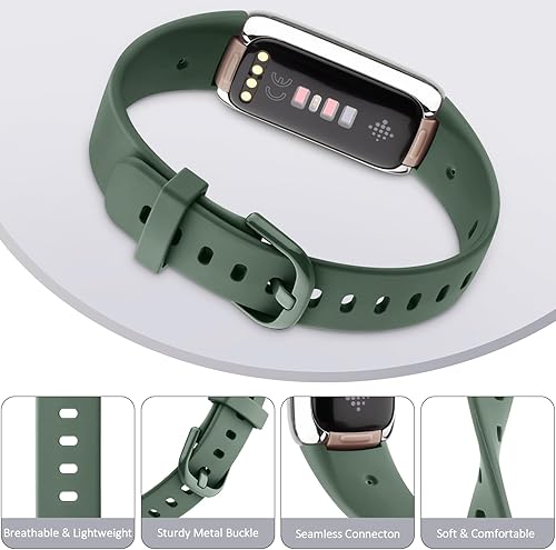 Miniatura 10 de Paquete de 4 bandas para Fitbit Luxe, correa de repuesto de silicona suave para Fitbit LuxeLuxe edición especial, rastreador de fitness para mujeres