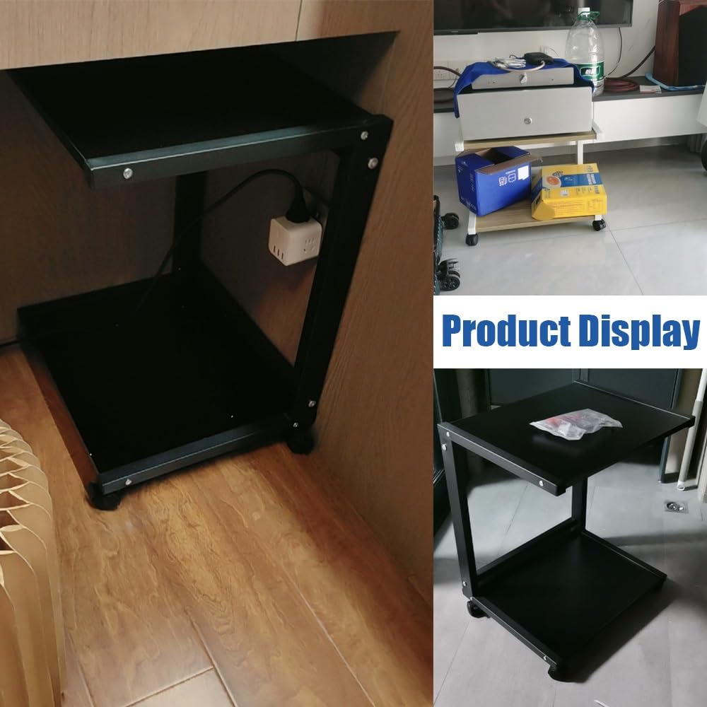 Ripiano multimediale AV, 2 ripiani, stereo per console di gioco, scaffale CD, organizer per componenti stereo di intrattenimento (colore nero, 50 x 40 x 30 cm)