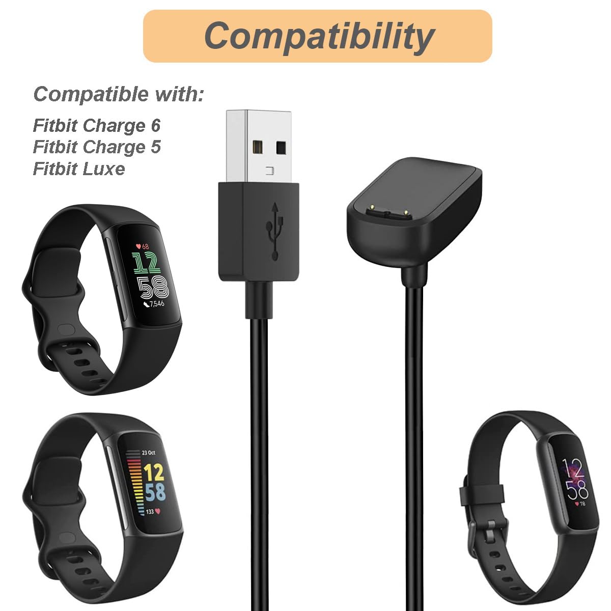 Amazon.com: Nisyctk Charger for Fitbit Charge 6/5 & Fitbit