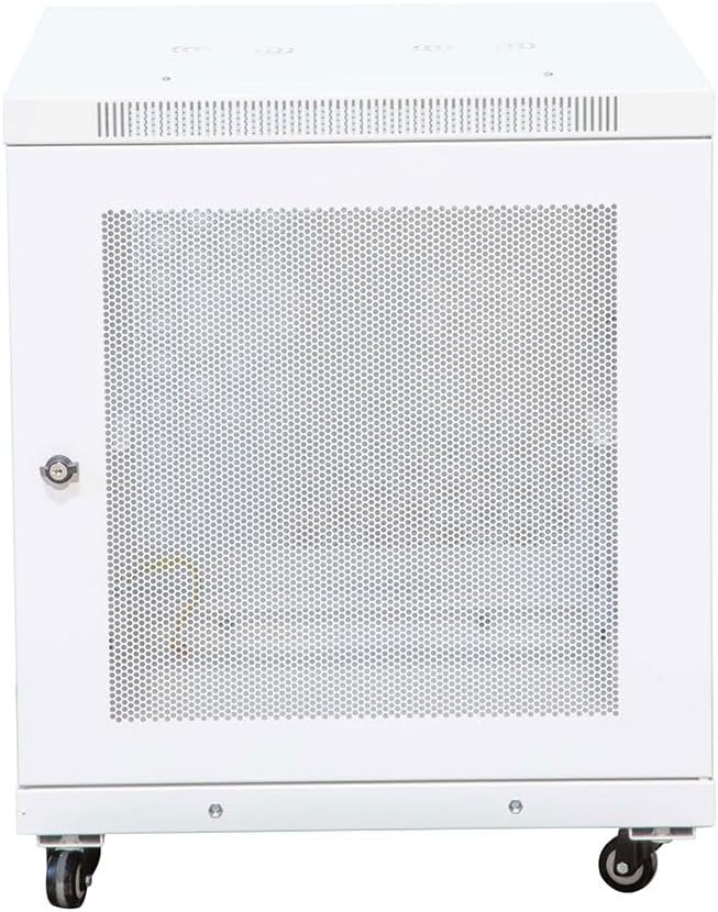 NavePoint 12U Network Cabinet with Perforated Door 12U Wall Mount Server Cabinet White 19 Rack for IT Equipment, AV Devices, Networking Equipment 33" Deep Mid-Depth Server Rack Enclosure