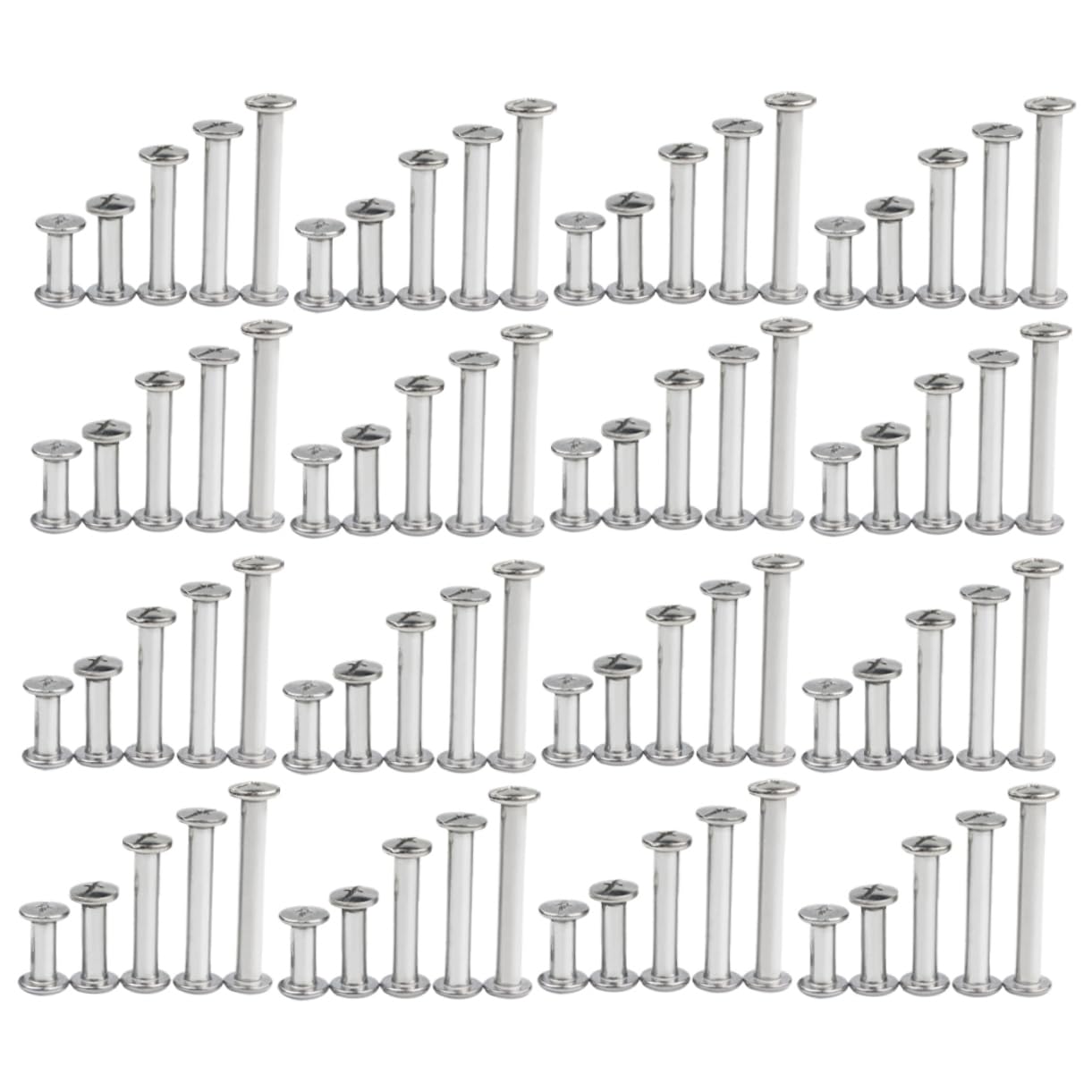 AUTSUPPL 120pcs Screw Rivets for Photo Albums Menu Desk Calendars Durable Binding Parts with Rod Lengths Cross Screws for Use