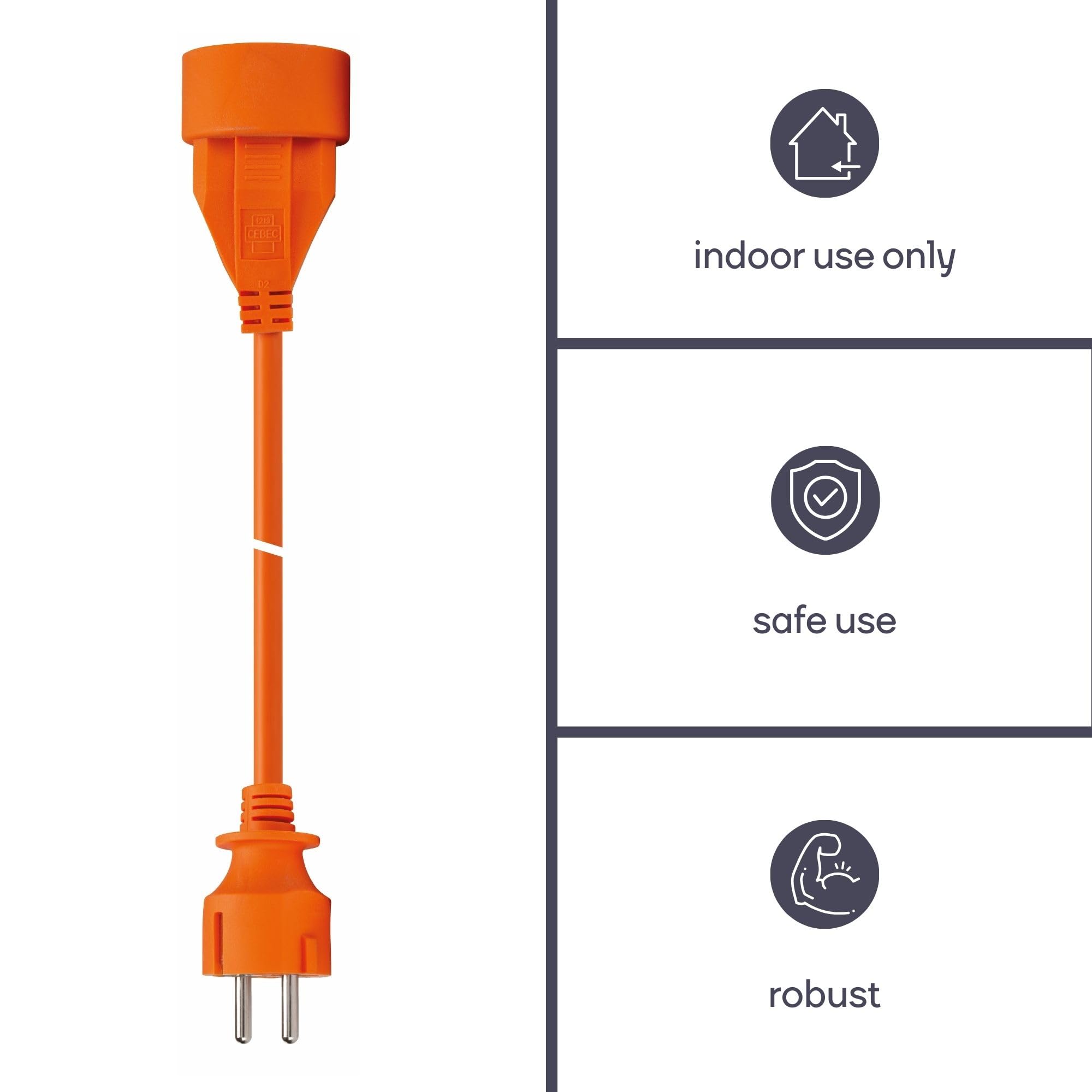 Perel Cavo di prolunga, H05VV-F 3G1.5, 40 m, 16 A/230 V, 3500 W, tipo E/F, per uso interno, PVC, arancione