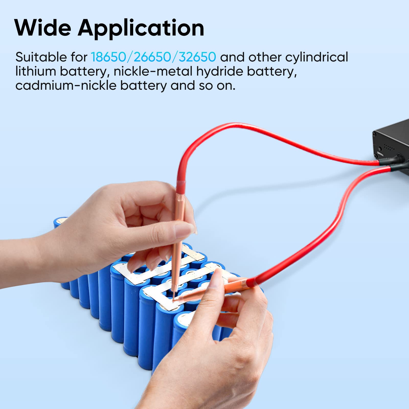 Soudeuse par Point, VAYOTOY Machine de Soudage par Points Portable Réglable 5000 mAh Mini Soudeuse par Points Charge USB Stylo à Dégagement Rapide Feuille de Nickel pour le Soudage par Points