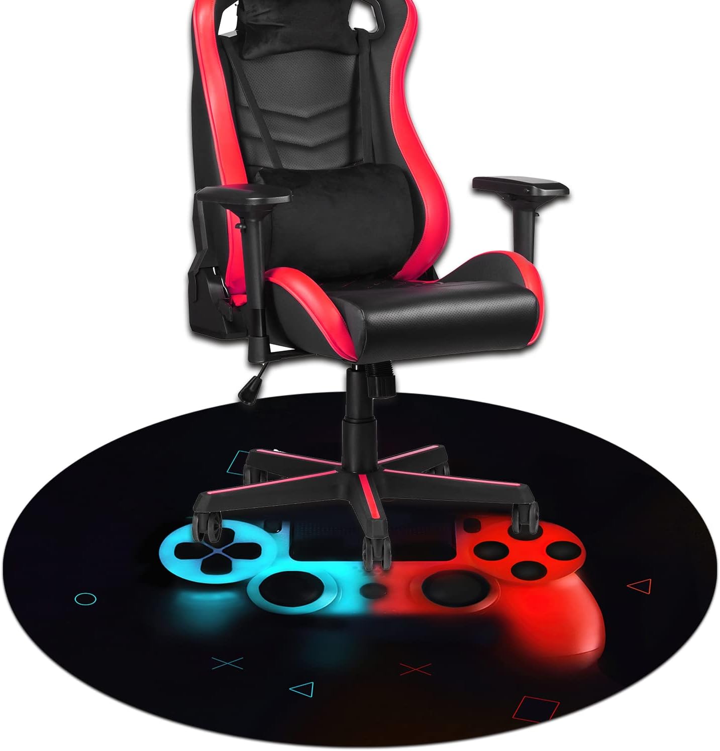 Generic Gaming Chair Mat for Hardwood Floor, Non-Slip Round Office Chair Mat, 47" x 1", Red