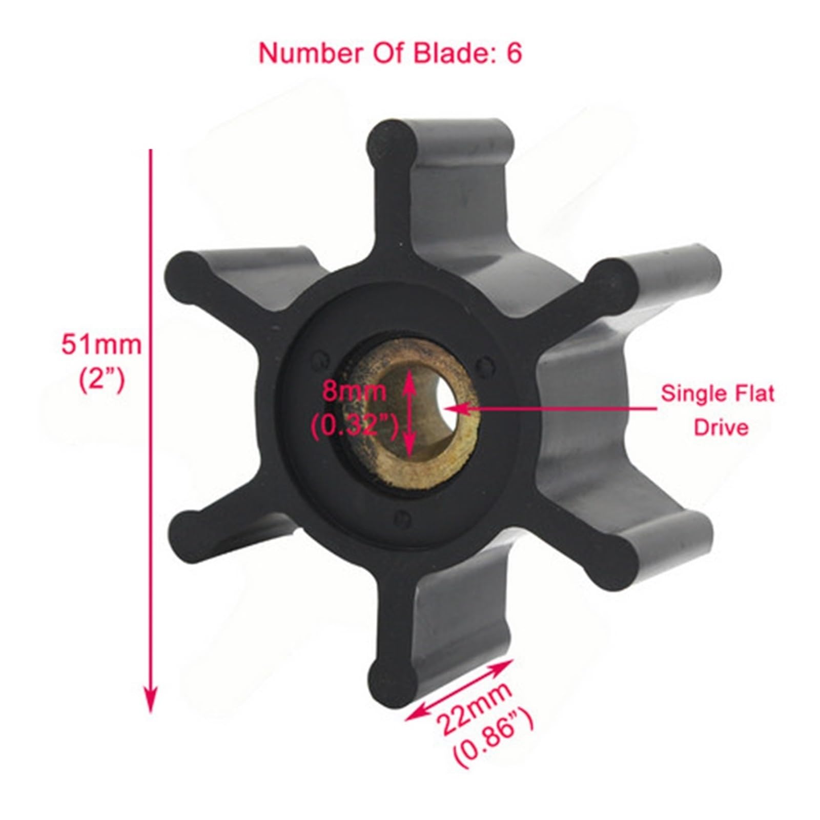 6303-0001 Kit de Impulsor Bomba Agua Flexible for Motores intraborda Marinos J/a/b/s/c/o 6303-0003 C/E/F 500138 J/M/P 7053