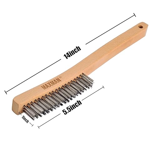 Miniatura 3 de MAXMAN Cepillo de alambre, cepillos de alambre de acero inoxidable de servicio pesado para limpiar óxido, cepillo de parrilla, cepillo de acero