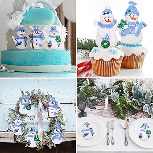 Blue Snowman Christmas Tree Ornaments Vintage Christmas Decorations Mini Polymer Clay Christmas Ornaments For Snowman Christmas Tree Pendant (12) #TOP6