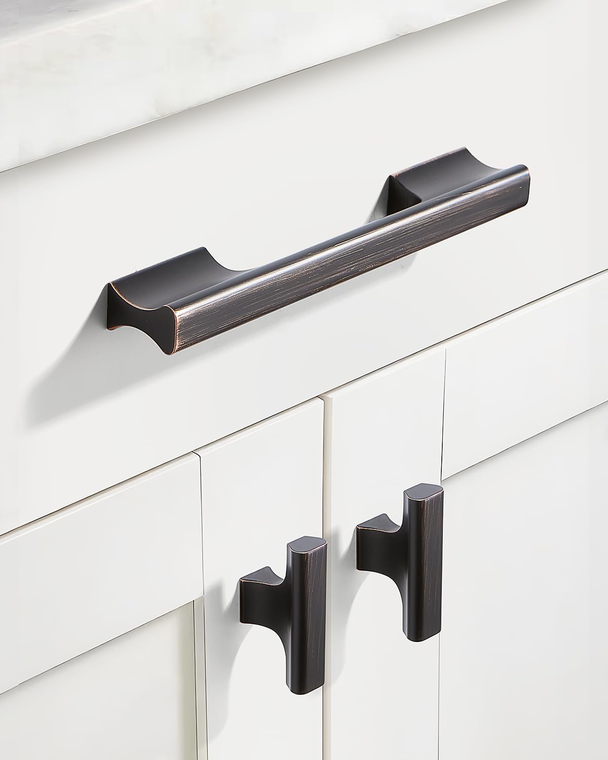 10 Pack Kitchen Cabinet Knobs Oil Rubbed Bronze Single Hole Drawer Knobs and Pulls for Dressers Cupboard Bathroom Cabinets