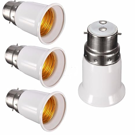Lovelyhome B22 To E27 Lamp Base Led Bulb Converter Adapter Ceiling Fan Light Bulbs Socket For Bluetooth Smart Bulb,4Pcs