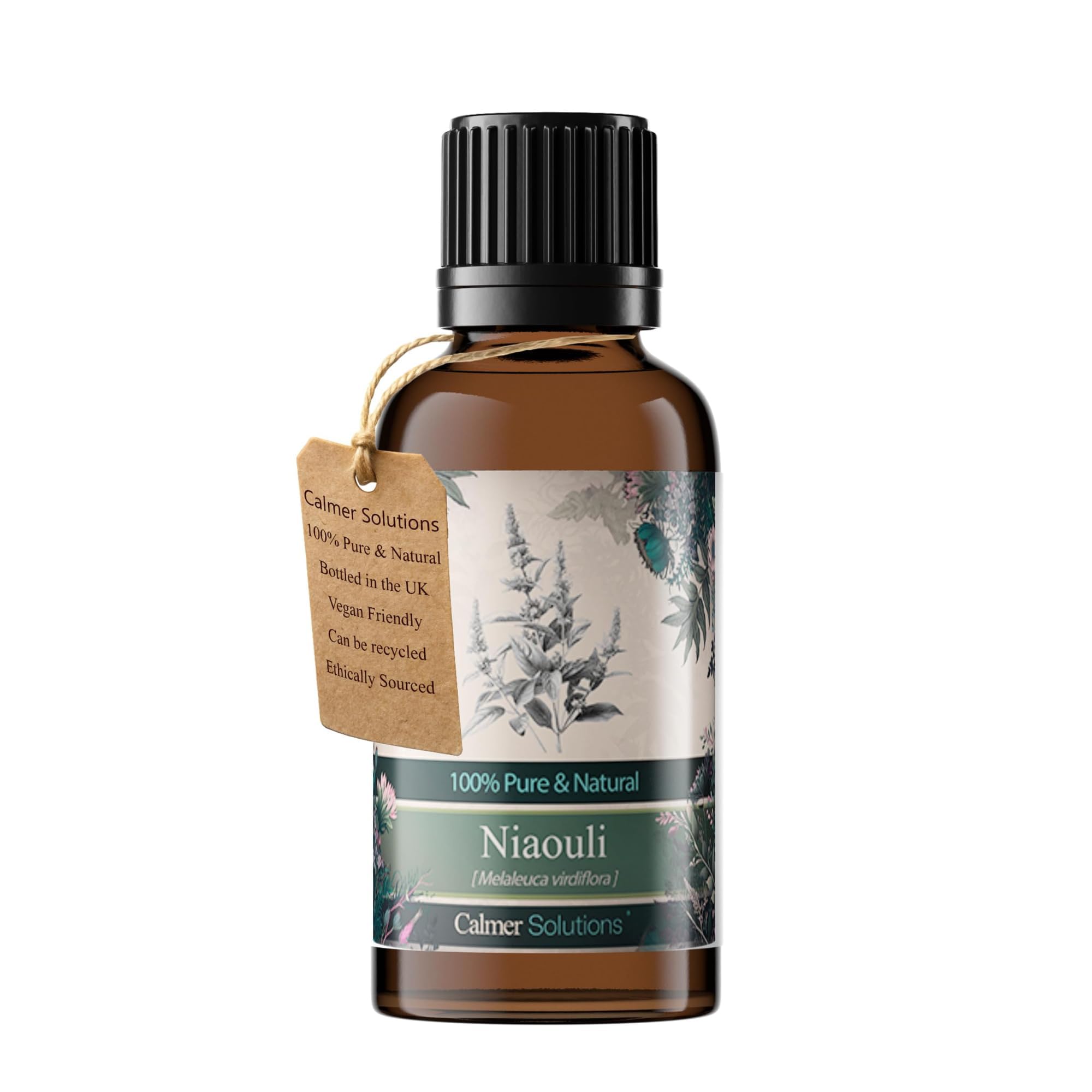 Calmer Solutions Colourless To Pale Yellow Niaouli Essential Oil 30Ml – 100% Pure & Natural – Therapeutic Grade – Steam Distilled – Made In The Uk – Vegan & Cruelty-Free – For Diffusers - Skincare - Respiratory Support