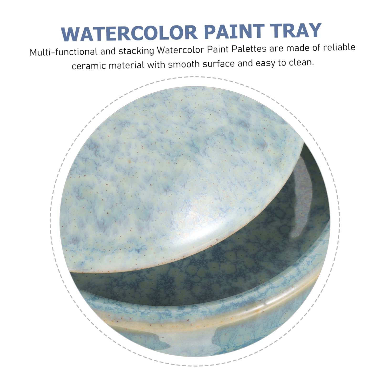 Hemobllo Keramik Mischpalette für Aquarellfarben und Ölfarben 5-lagig mit Deckel Formstabil und Glatt Multifunktional für Künstler und Schmuckaufbewahrung
