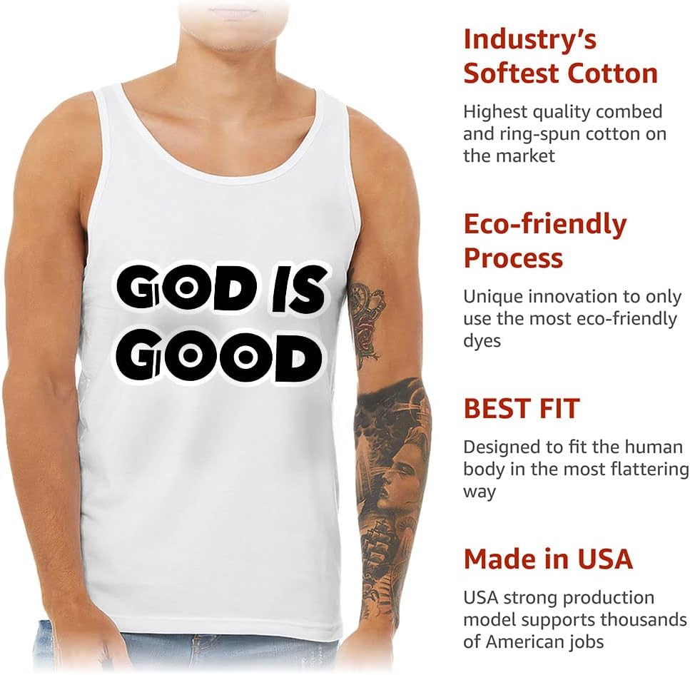God is Good Tank - Faith Workout Tank - Word Art Jersey Tank