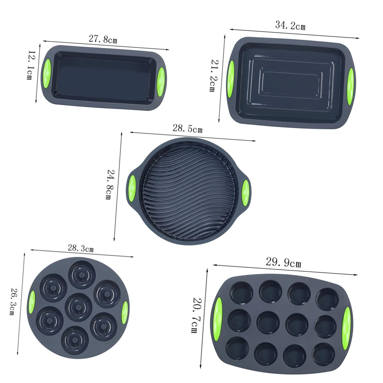 Molde de Silicona para Hornear Pasteles Multiusos 5 Piezas