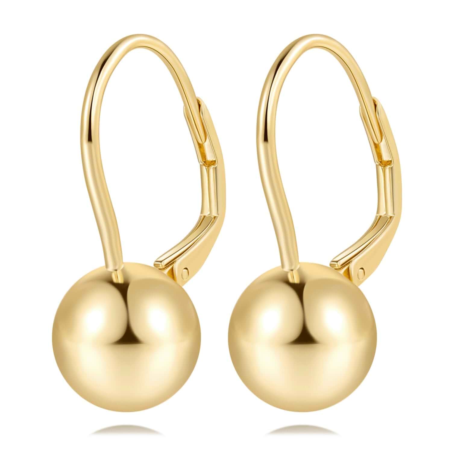 14K Gold Earrings for Women Gold Dangle Earrings for Women Gorgeous Gold Ball Earrings for Women Dangle Drop Hoops Earrings Hypoallergenic Leverback Gold Earrings for Women
