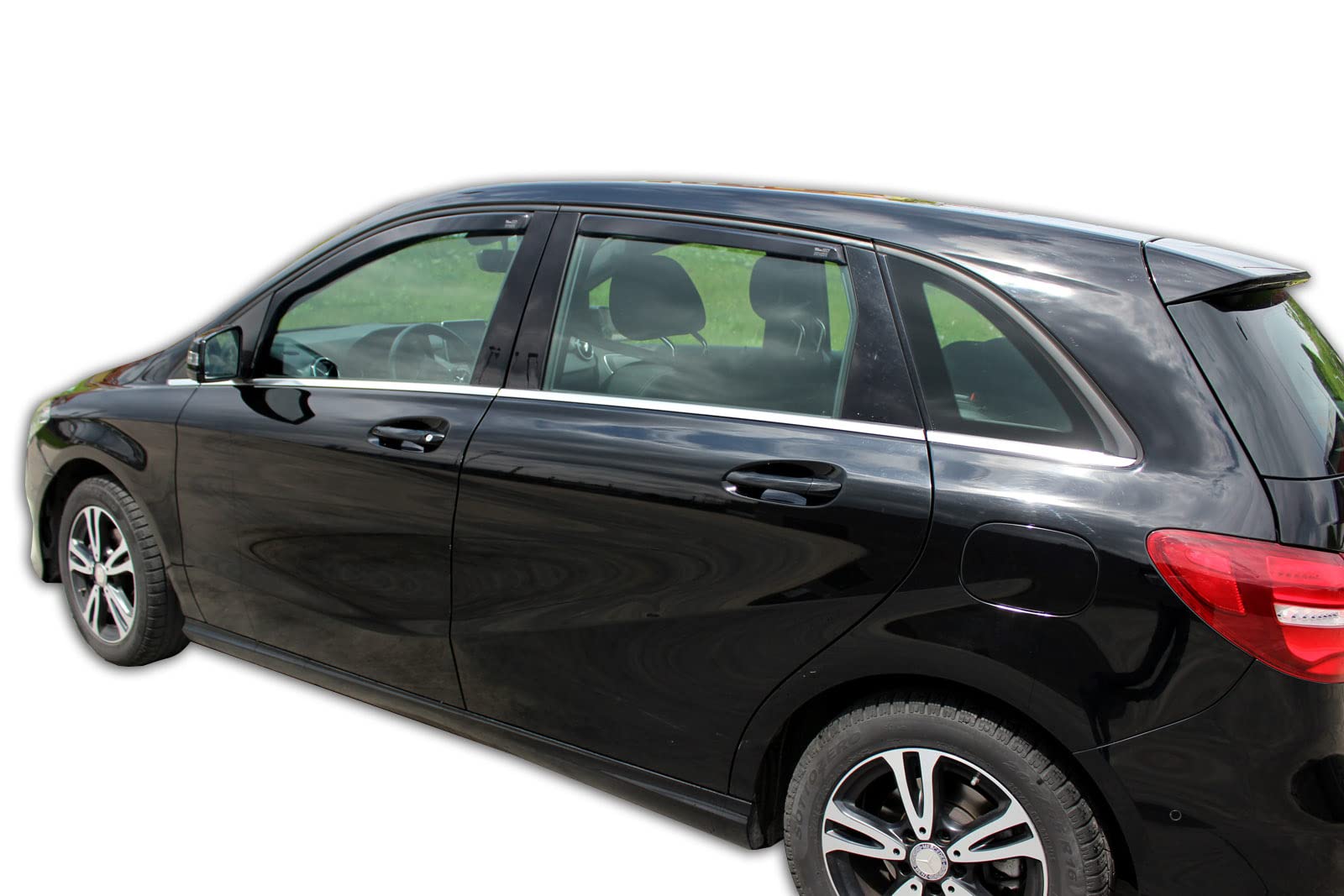 J&J AUTOMOTIVE Windabweiser passend für Mercedes B Klasse W246 5-Türer 2011-2018 4tlg, Heko Regenabweiser Vorne Hinten Getönt Dunkel Passform