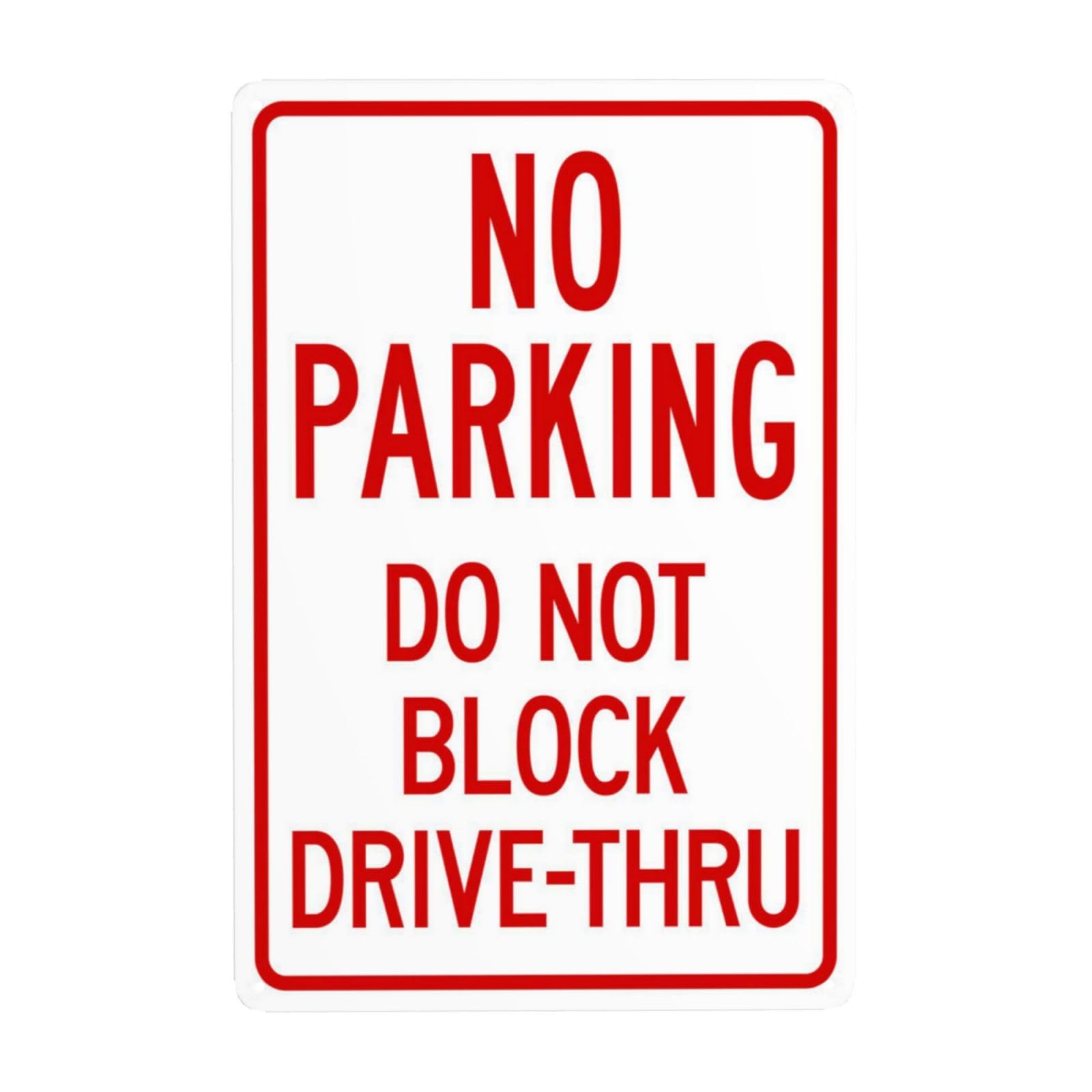 SMAZDFXX DoBlock Drive-Thru Sign Metal Signs, Cautions Security Tin Sign, Parking Lot Safety Warning Posted Signs, Perfect for Street Business and Home Wall Decor 5.5"x8"
