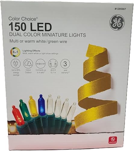 Miniatura 2 de GE Color Choice L89401LO - Cadena de luces LED multifunción (150 unidades, luz blanca cálida, cambia de color)