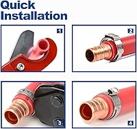 Vista 5 de Biaungdo 50 abrazaderas de manguera, abrazaderas de manguera de oreja de acero inoxidable 304, rango ajustable (0.701 in - 0.787 in) surtido
