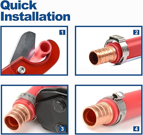 Miniatura 5 de Biaungdo 50 abrazaderas de manguera, abrazaderas de manguera de oreja de acero inoxidable 304, rango ajustable (0.701 in - 0.787 in) surtido de