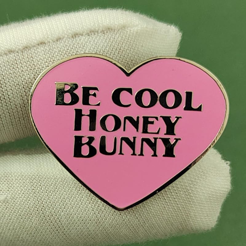 Image of Cool Honey Bunny Heart-shaped Enamel Lapel Pin Metal Badge Brooch For Backpacks