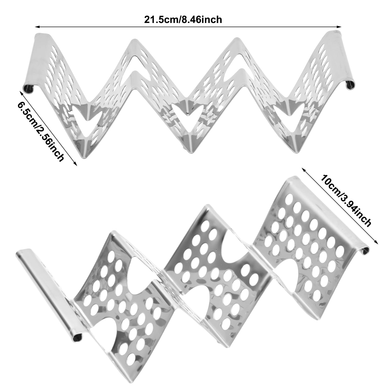 Soporte para Tacos Mexicanos, 4 Soporte para Tortillas de Acero Inoxidable con Asas, Soporte Tacos Bandeja para Tacos Mexicanos Bandeja para Tacos sin BPA para Lavavajillas y Parrilla