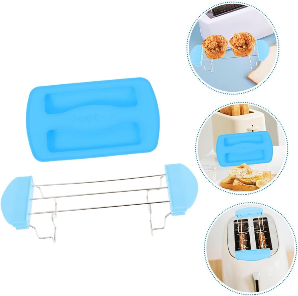 Toaster Sandwich Rack Silicone with Cover, Easy Clean Anti-scald