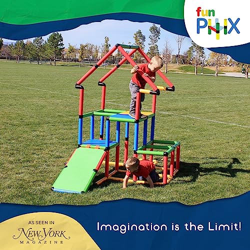 Funphix Kids Playground Set Jumbo 467-Pc Construction Set with Toddler Slide, Indoor Climbing for Kids, & Jungle Gym - Multifunctional Kids Outdoor Playhouse for Indoor Sports & Outdoor Play Toys - Thumbnail 2