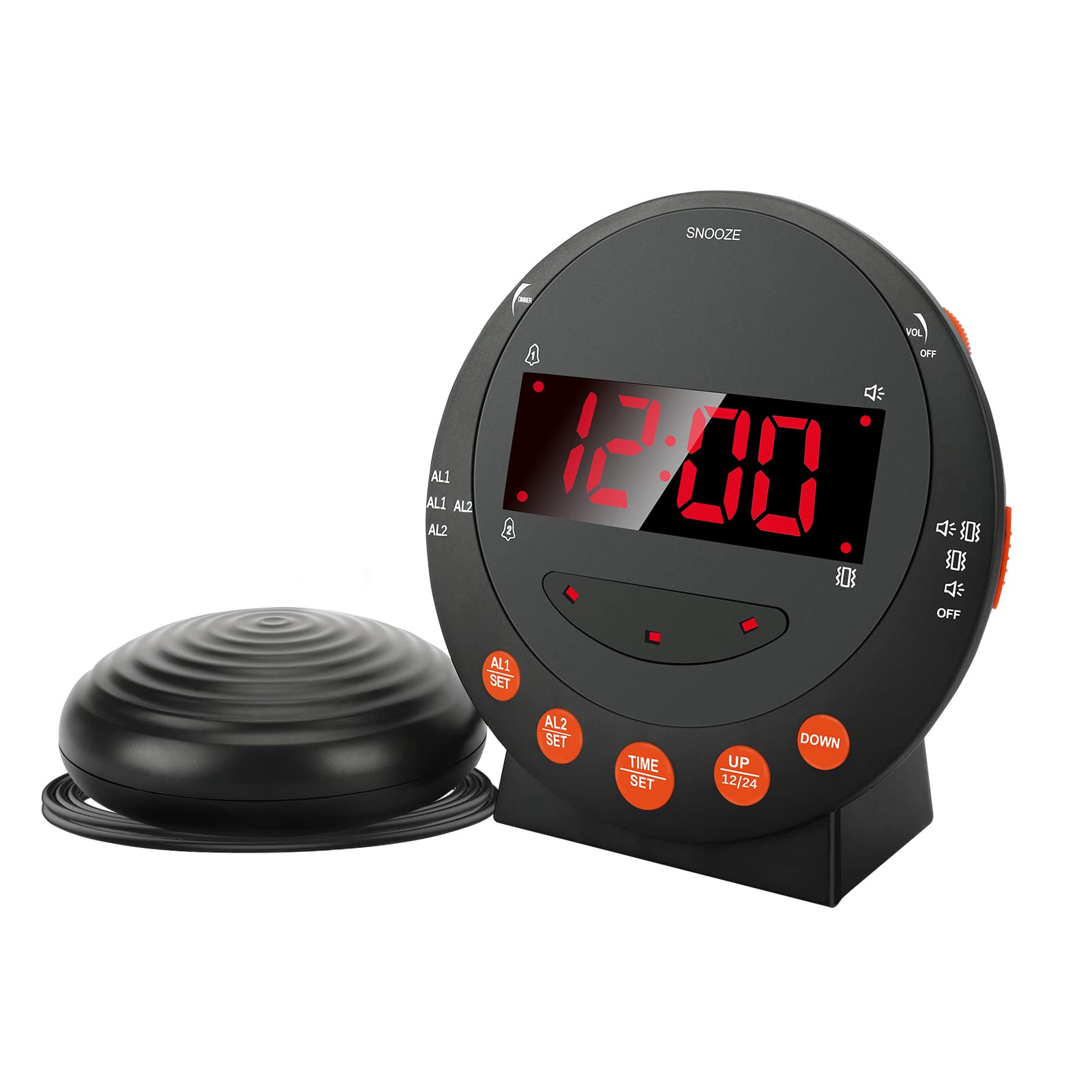 Photo 1 of Lybile Loud Alarm Clock, Vibrating Alarm Clock with Dual USB Charger Ports, Dual Alarm Clock, 12/24 Hour, Snooze, Brightness/Volume Adjustment LED Alarm Clock for Heavy Sleepers/Hearing Impaired/Elder