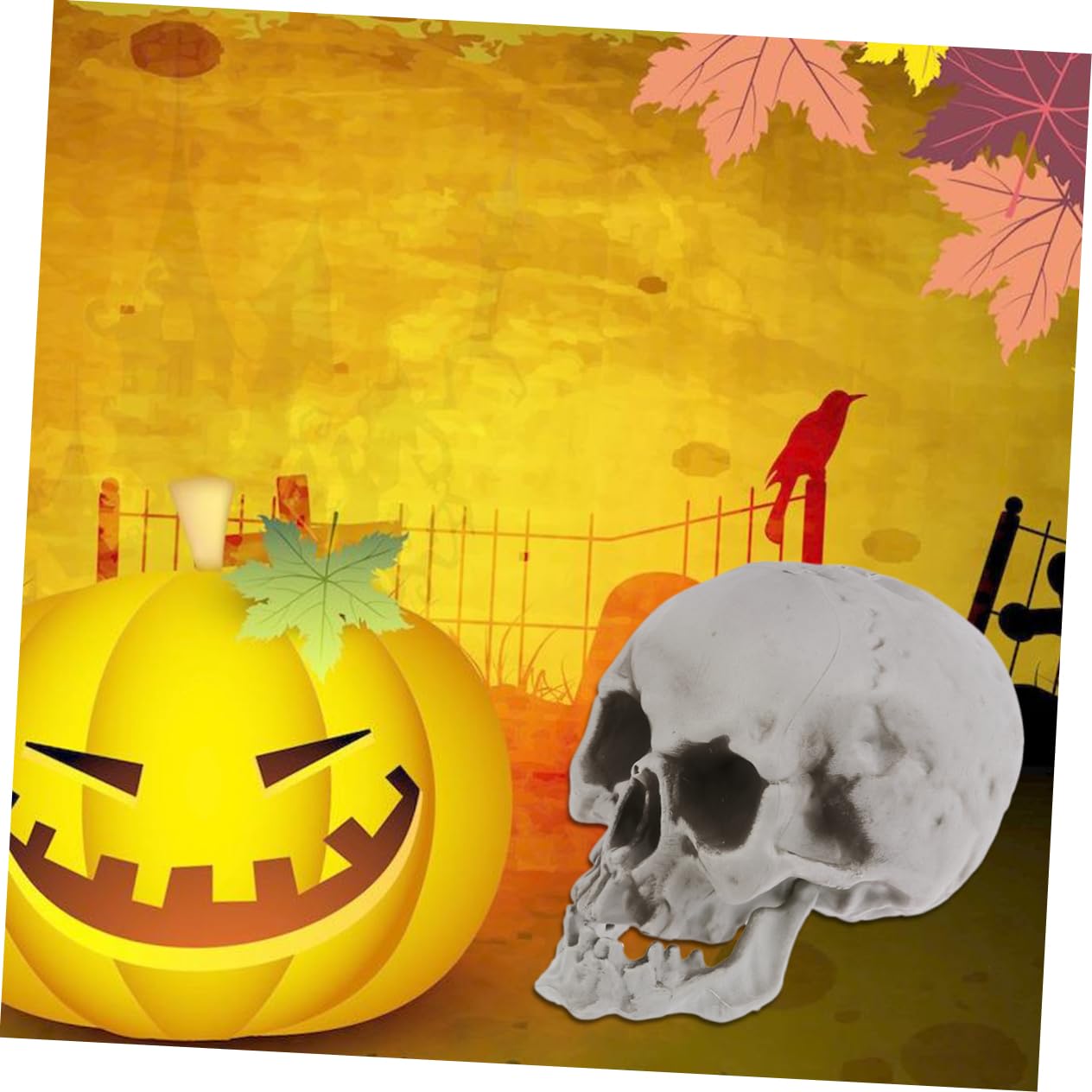 ibasenice 2 Pezzi Di Teschi Di Halloween Teschio Di Plastica Accessori Di Halloween Decorazioni Per Feste A Forma Di Teschio