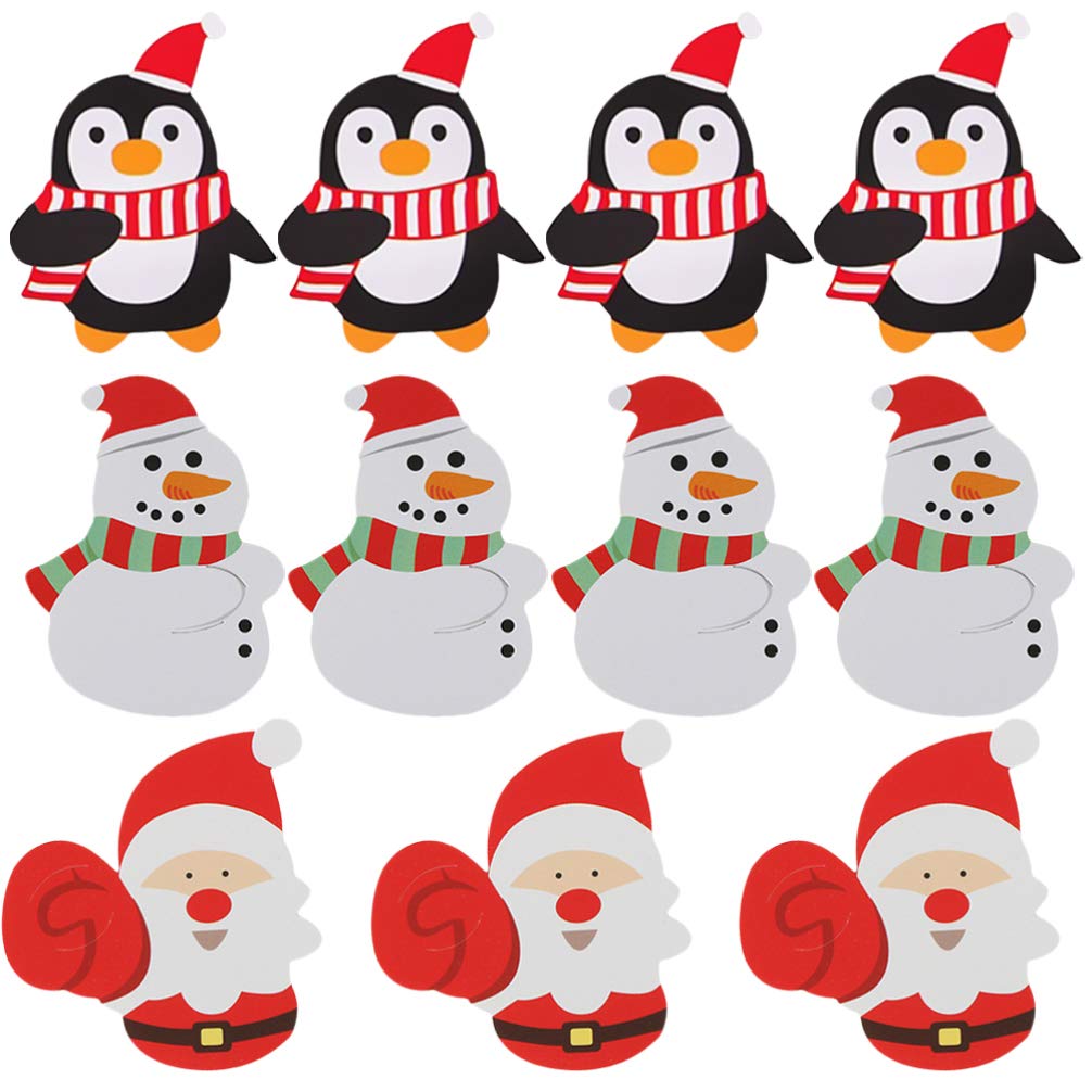 Decoracion Piruletas Tarjetas De Papel Navideñas 150 Piezas con DiseñOs De Santa Claus Y Pinguino para Decorar Dulces En Navidad