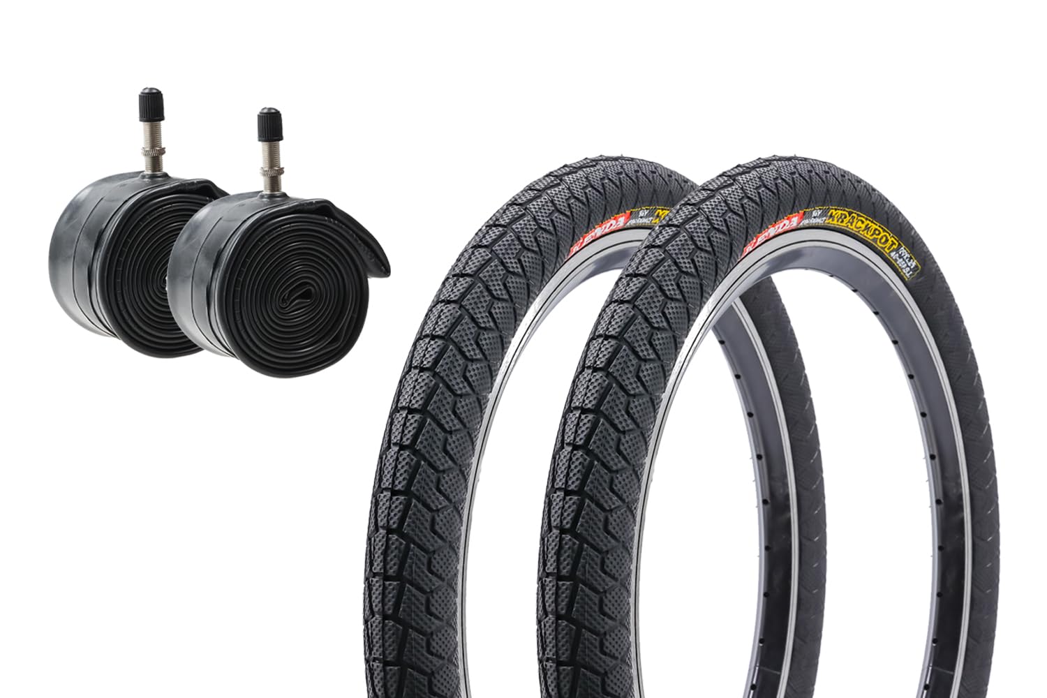 2 Stück 20 Zoll Fahrrad Reifen Set KRATPOT 20x2.25 BMX 58-406 Schlauch AV