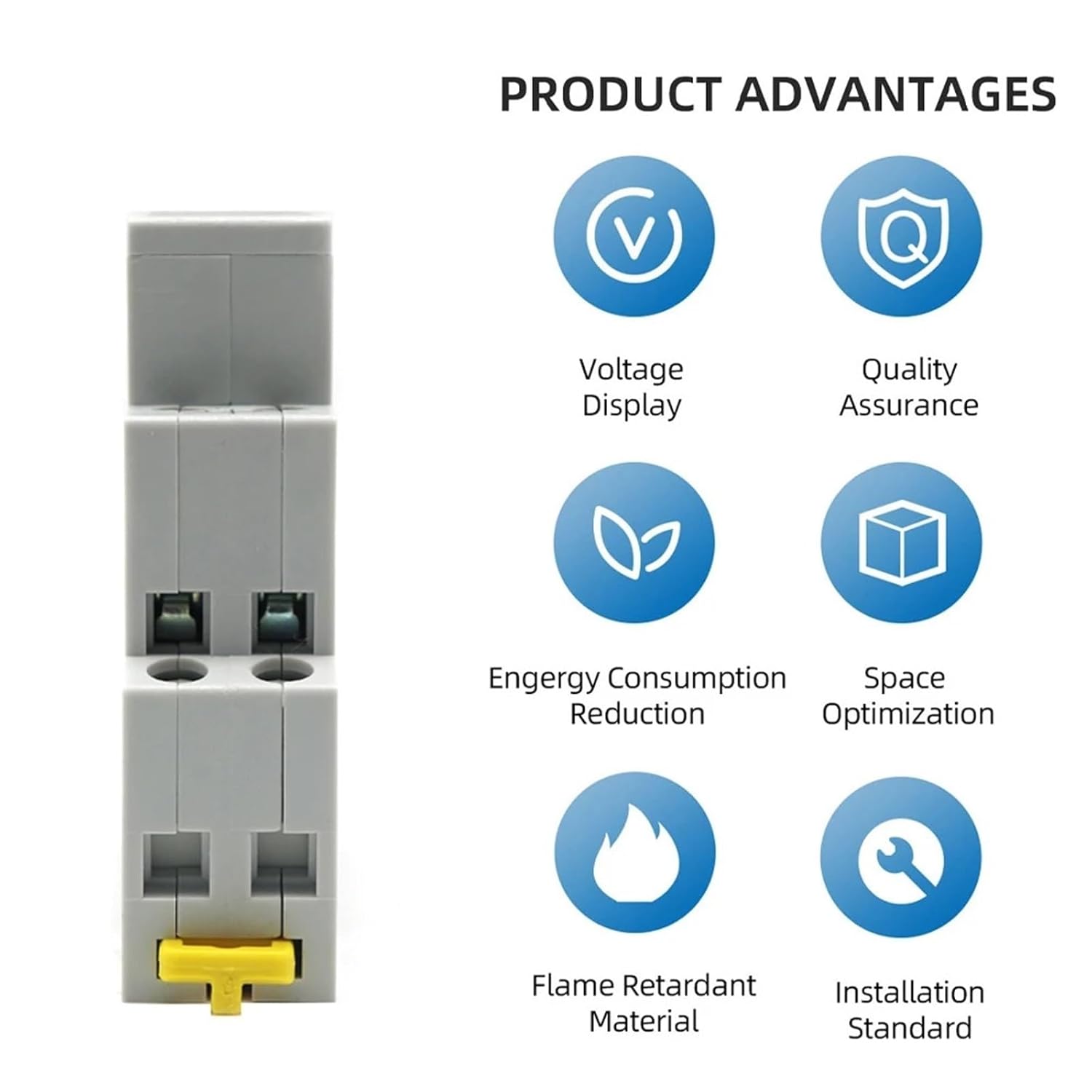 1pc Din Rail Mount Single Three Phase Voltage Meter AC 80-500V Mini Modular Voltmeter Gauge Indicator LED Digital Display Detector(BV-1R)