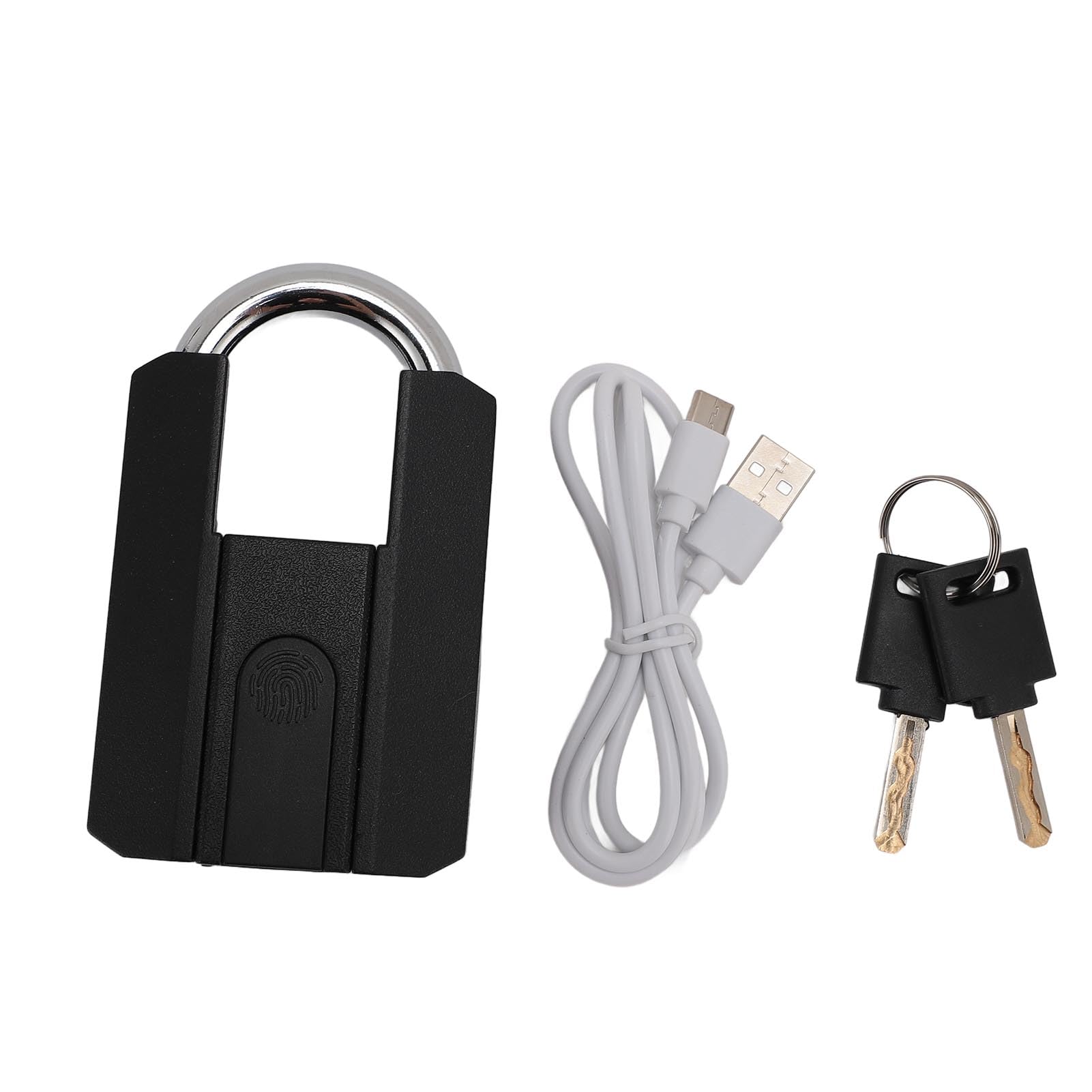 Candado de Huella Dactilar, 3 En 1 Impermeable Huella Dactilar Bluetooth App Cerradura con 2 Llaves, USB de Carga de Alta Seguridad de combinación de Bloqueo para Armario, cajón