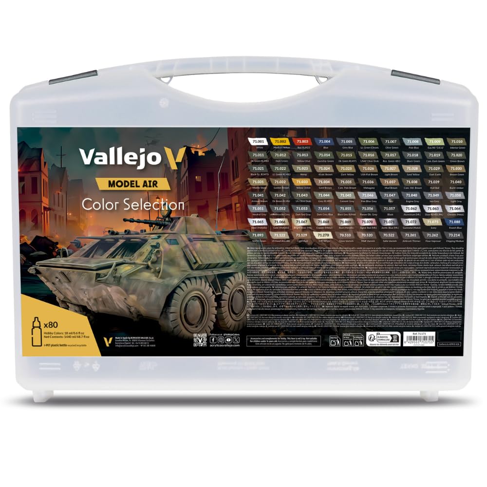 AV Vallejo Model Air Set - Color Box (80 colours + case)