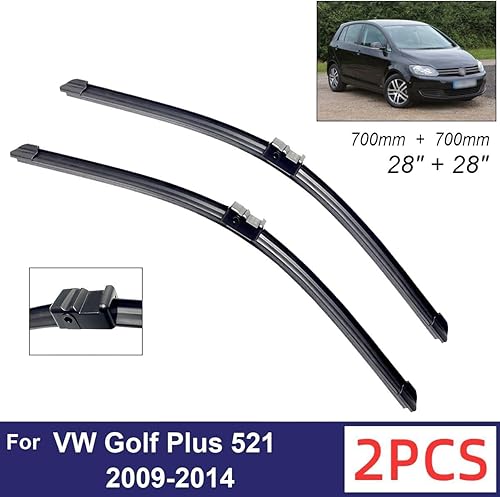 Miniatura 2 de Limpiaparabrisas delantero compatible con VW Golf Plus 521 2009-2014, limpiaparabrisas delantero de goma suave, parabrisas automático de 28