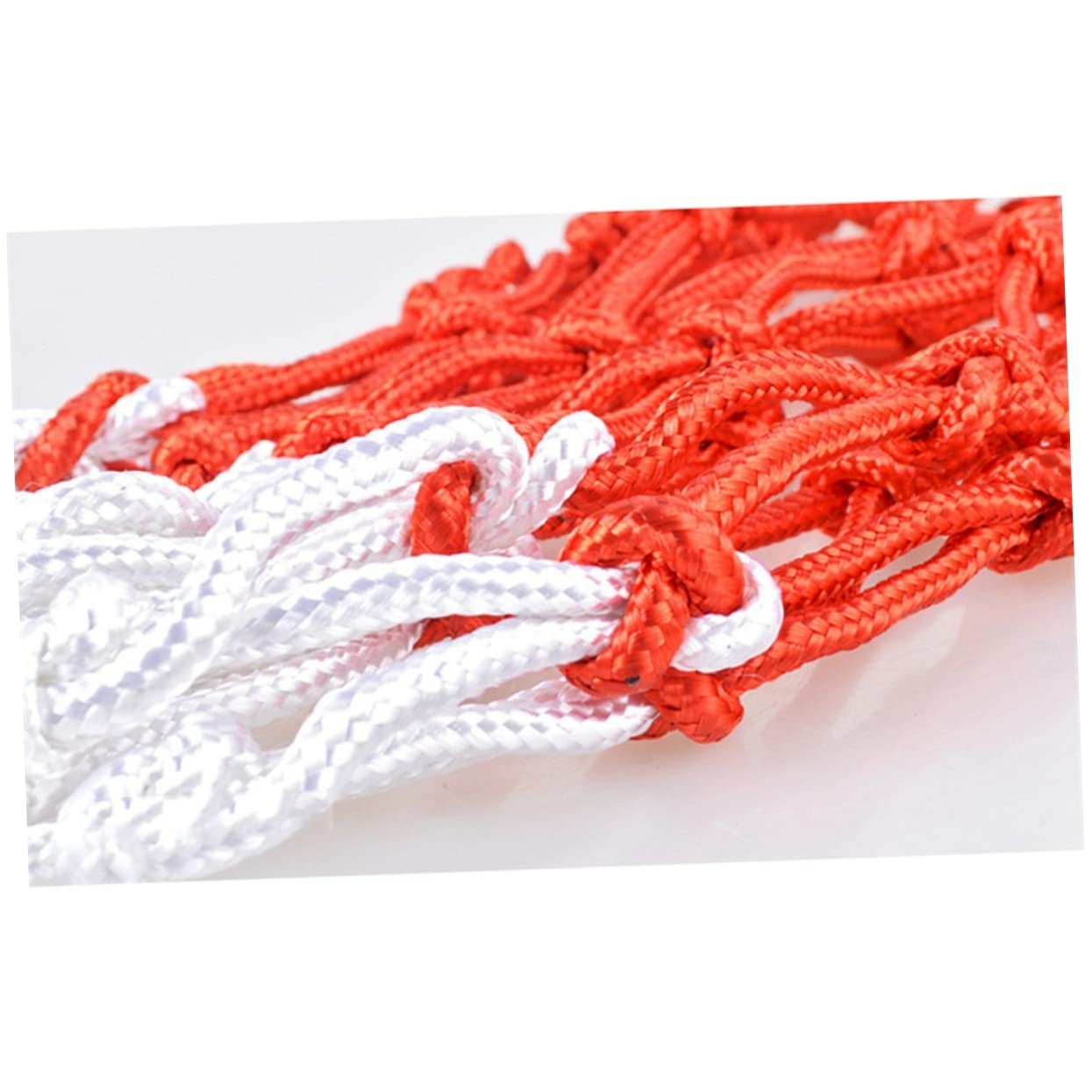 Abaodam 2Pcs Heavy Duty Nylon Basketball Net Loops Mesh Replacement for Standard Rims Durable White and Red Basketball Accessories for Indoor and Outdoor Courts