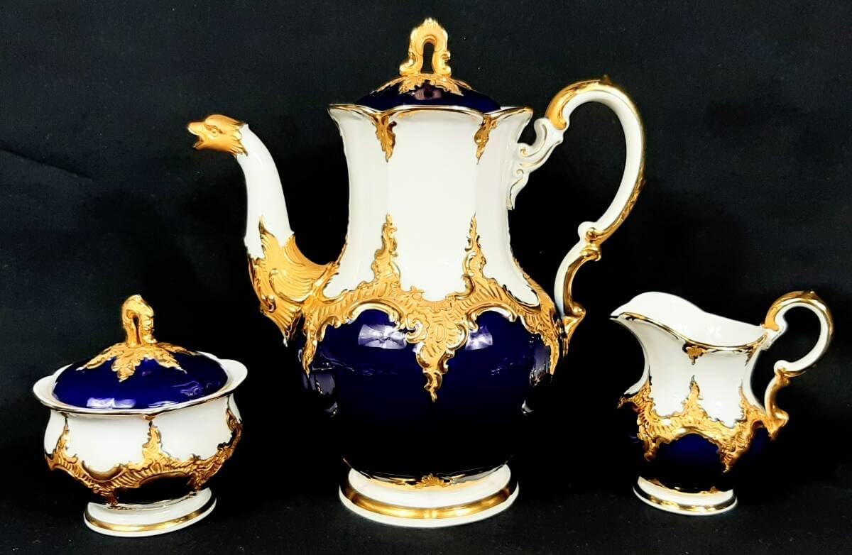 Meissen マイセン/※1級品 特注品　グランツゴールド＆コバルト　　皿 Meissen マイセン/※1級品 特注品 グランツゴールド＆コバルト 皿