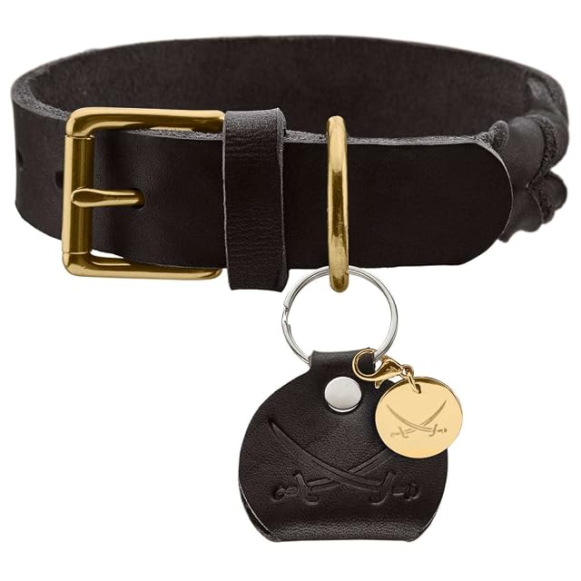 Hunter Sansibar Solid - Collar para Perro, Piel, Resistente, Antideslizante, Trenzado, 50 (S-M), Color Negro