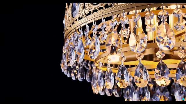TOCHIC Gold Chandelier French Empire Crystal Chandeliers 6-Light