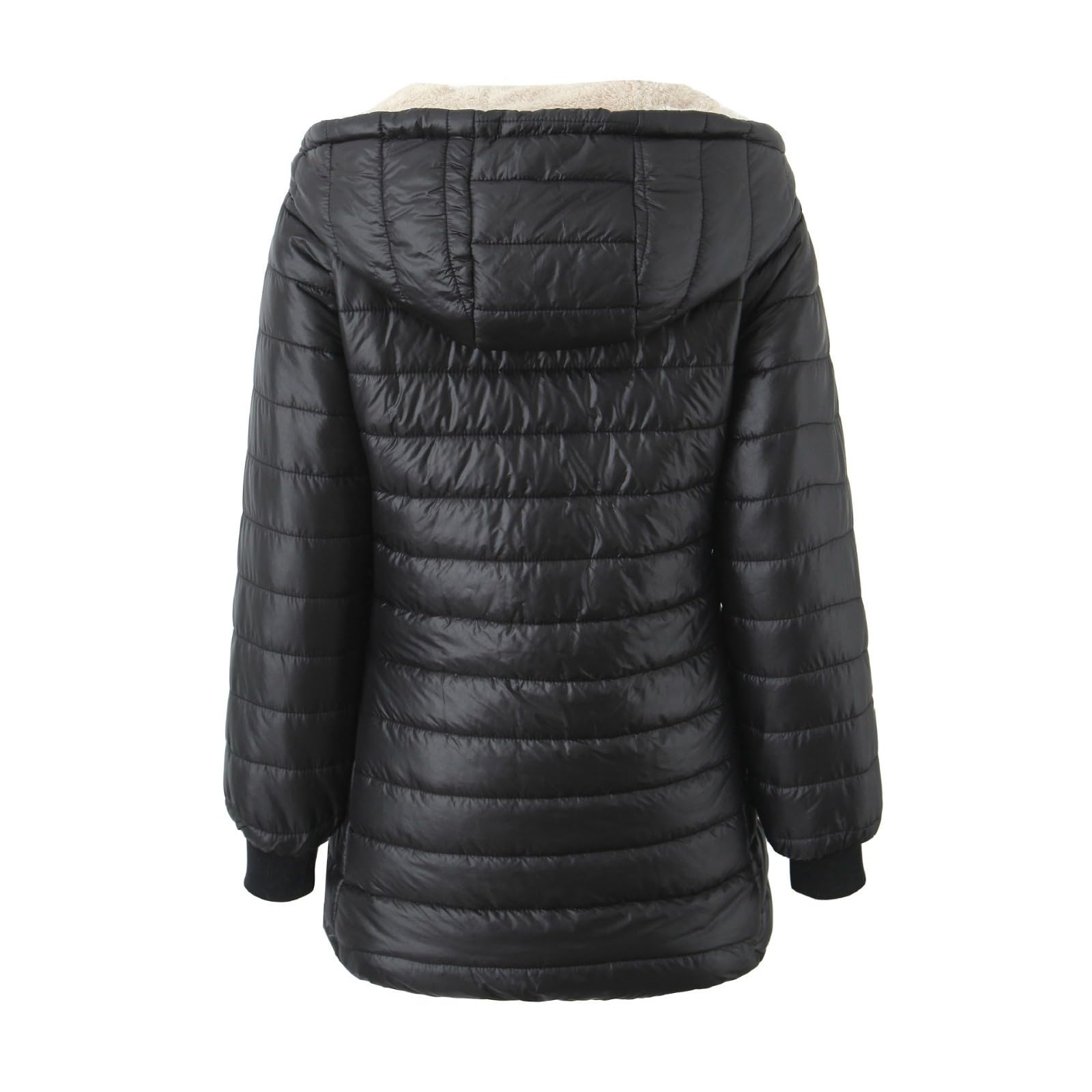 Chaqueta De Plumas para Mujer Manga Larga con Capucha Color Liso - Chaqueta Mujer Entretiempo con Bolsillo Cremallera Moda Transpirable Suave Cazadoras Deportiva Termica Plumíferos
