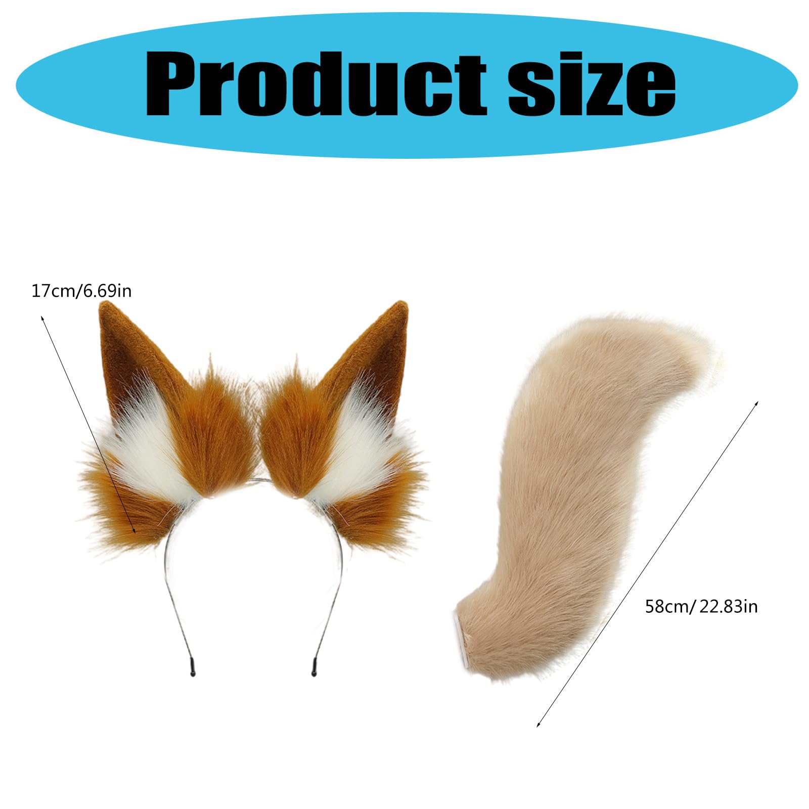 Pelo sintético con orejas de gato, diadema para cosplay, para cosplay, Halloween, sesiones de fotos, cosplay, cola de gato