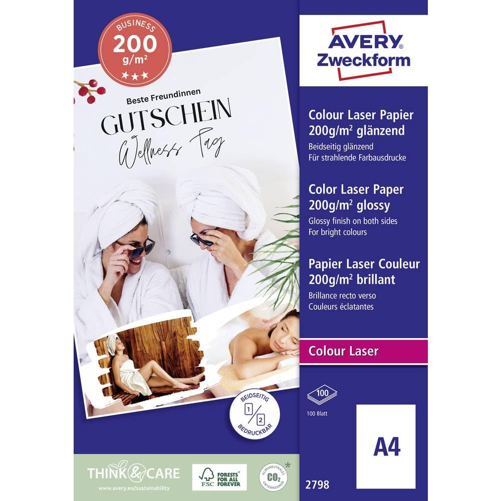 Avery Zweckform 2579-100 Inkjet-Papier – A4 Matt, 150 G/m², 100 Blatt