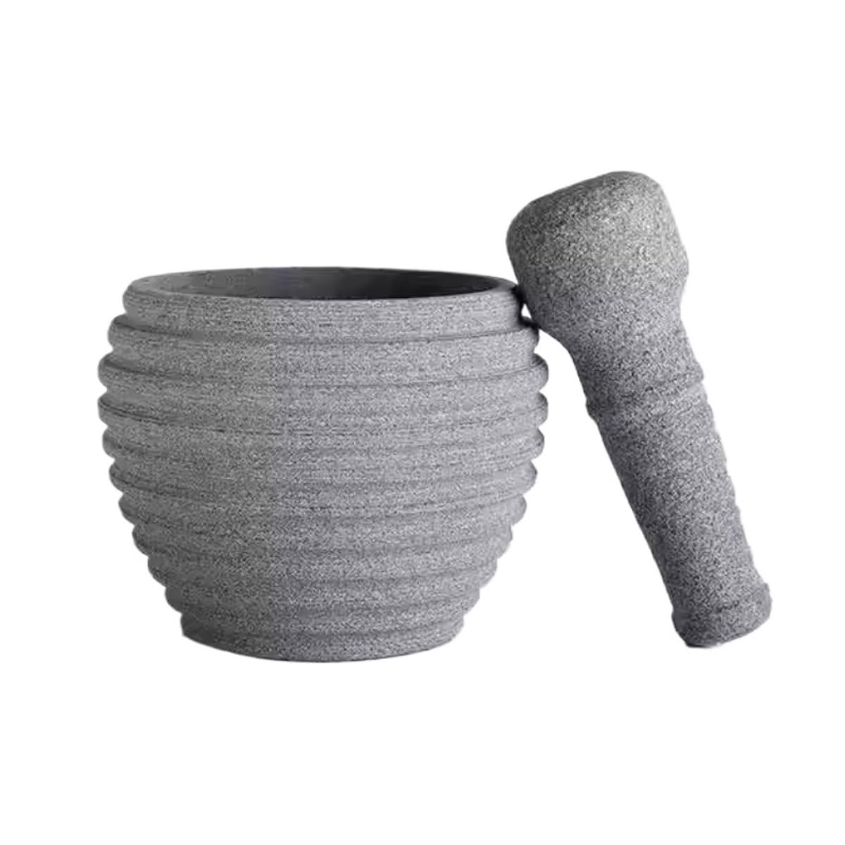 Zestaw do Moździerza Kuchenne Bluestone Household Stone Moździerz Tarka Młynek Prasa Do Czosnku Zestaw Tłuczków Do Czosnku Zestaw Tłuczków i Moździerzów(16cm)