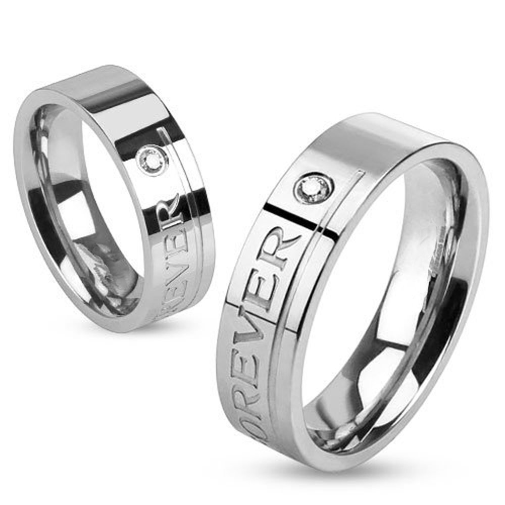 Via Mazzini Stainless Steel Connected Hearts Crystal Couple Ring (B01C5QKC4U) Amazon Price History, Amazon Price Tracker