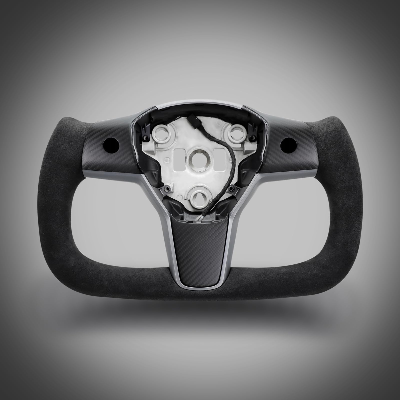ZIMABLUE Yoke Steering Wheel for Model 3/Y-2017-2023 Real Carbon Fiber Steering Wheel with Heating Function Compatible with Tesla Model 3 Y