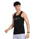 Pepe Jeans Regular Fit Pure Cotton Vest for Men riched Cotton, Anti-Bacterial Finish|Long Lasting, Zero Colour Fade Fashion Vest-Black-Large gallery image