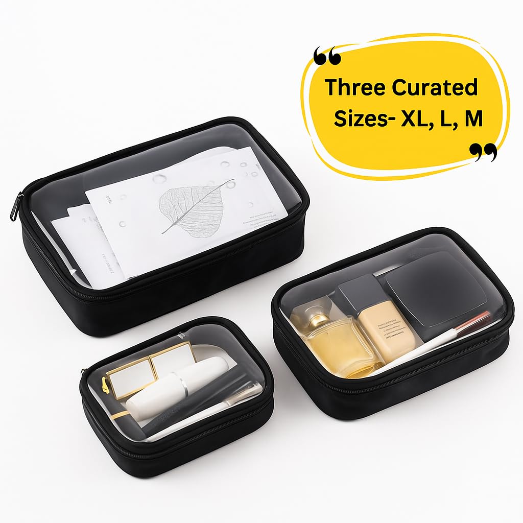 Coslifestore Cosmetic Pouch Set | 3 PVC Travel Organizers 2