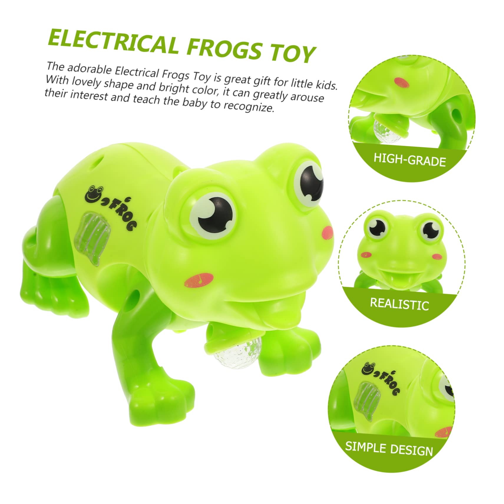 Kisangel Christmas Plushies Christmas for Reusable Plastic Frogs Educational Plaything Funny Animal Electronic Component Green